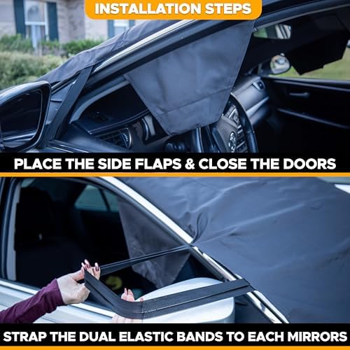 EcoNour Car Windshield Cover for Ice and Snow, Front Windshield Snow Cover - Image 5