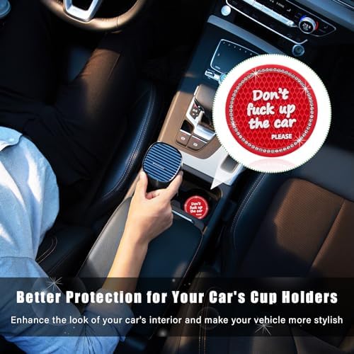 Ziciner 2 Pack Bling Car Cup Holder Coaster, 2.75 Inch Anti-Slip Auto Insert - Image 4