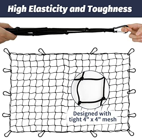 Cargo Net for Truck Pickup 4'x6' Stretches to 8'x12' Heavy Duty Truck Bed Cargo - Image 5