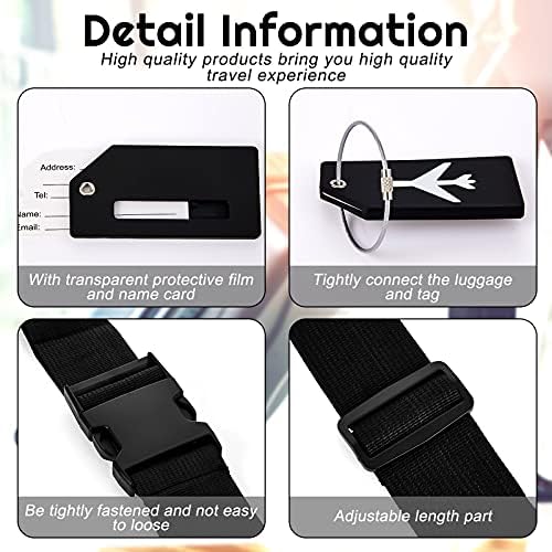 Weewooday 8 Pcs Luggage Straps Suitcase Tags Set - Image 3