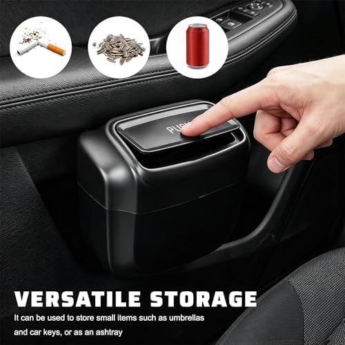 2PCS Auto Trash Can with Lid, Leakproof Waterproof Car Plastic Dustbin with 60 - Image 4