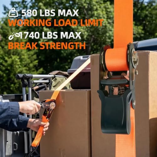 8 Pack Ratchet Straps 1 inch x 15 Ft - Image 3