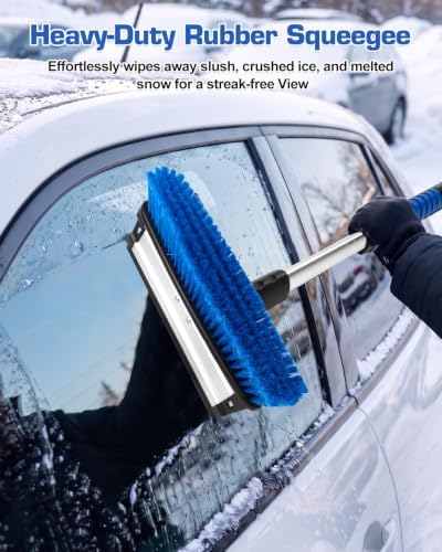 56" Long Snow Brush Ice Scraper and Squeegee - Image 5