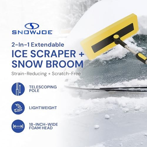 Snow Joe 2-in-1 Telescoping Snow Broom and Ice Scraper - Image 2