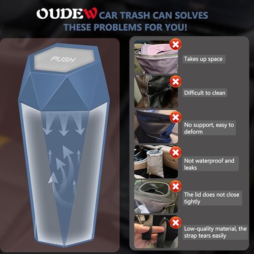 Car Trash Can with Lid, 30 Trash Bags, Dark Blue, 2 Pack - Image 5