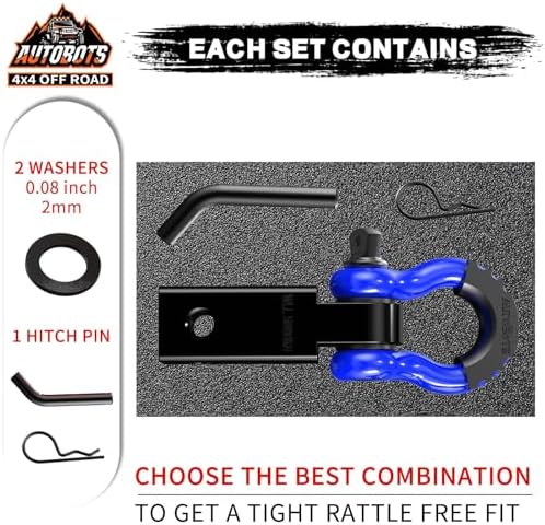 AUTOBOTS Tow Hitch Receiver 2" Shackle Hitch Receiver Blue - Image 2