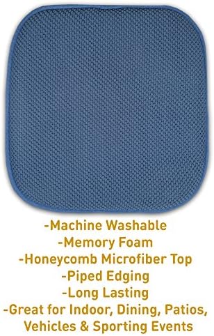 4 Pack Memory Foam Honeycomb Nonslip Back 16" x16" Chair/Seat Cushion Pad - Image 3