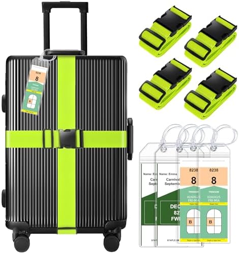 Gostwo 8 Pack Luggage Straps and Cruise Tags Set by Gostwo