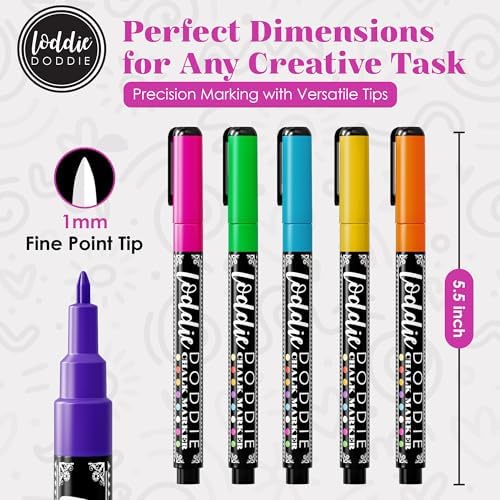 Loddie Doddie Fine Tip Liquid Chalk Markers, Chalk Markers, 8 Pack - Image 5