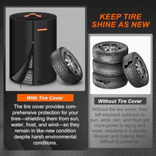 Tire Storage Cover, 600D Heavy Duty Holds 4 Tires Up to 36 Inch - Image 3