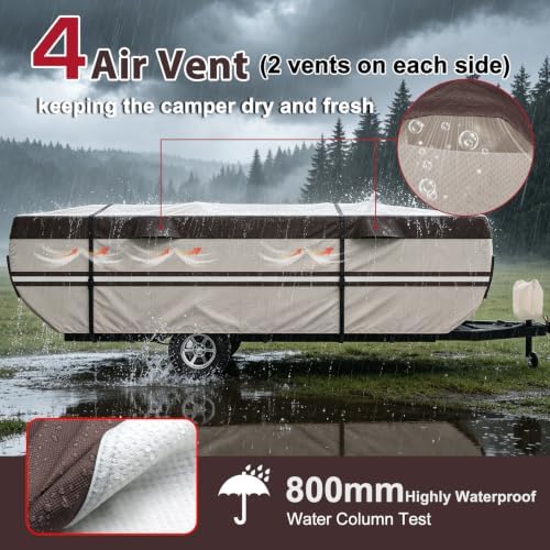 Pop Up Camper Cover, 9 Layers Waterproof 14-16ft RV Cover - Image 7