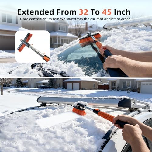 45" Extendable Snow Brush and Ice Scrapers - Image 3
