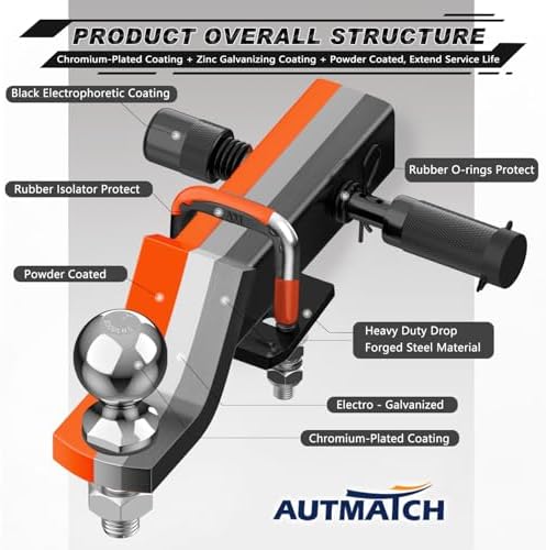 AUTMATCH Trailer Hitch Ball Mount - Image 5