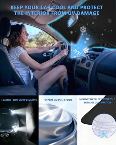 Sun Shade for Chevrolet Corvette C8 2020-2026 Windshield Cover 4-Layers - Image 4