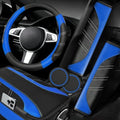 NBTEPEM 6 Pcs Blue Steering Wheel Cover Set, Sport Microfiber Leather Steering by NBTEPEM