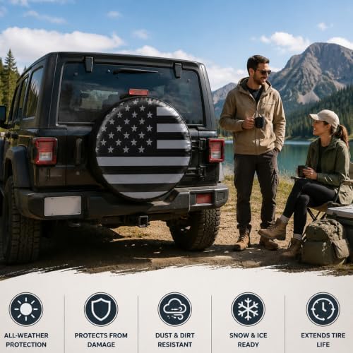 American USA Flag Spare Tire Cover - Image 3