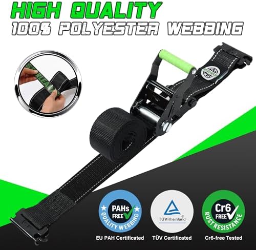 Heavy Duty Wheel Chock Tie Down Straps Set - Image 4