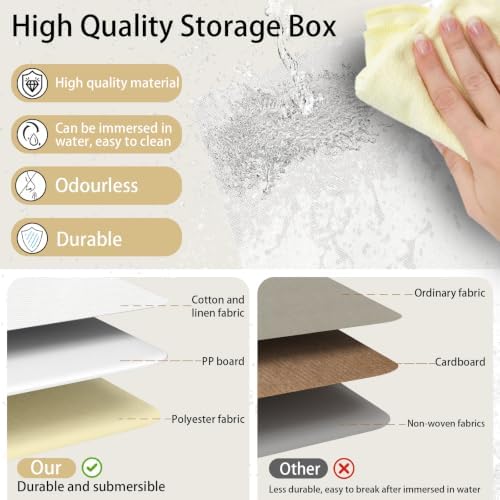 Yawinhe Storage Boxes with Lids 2 Pack, Collapsible Storage Bin with Handle - Image 5