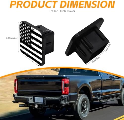 Trailer Hitch Cover, Square 2 Inch Receiver Tube Plug Cap - Image 2