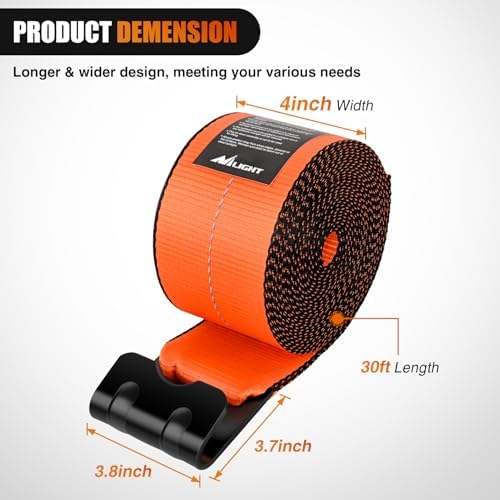Nilight Truck Straps 4" x 30' Heavy Duty Tie Down - Image 2