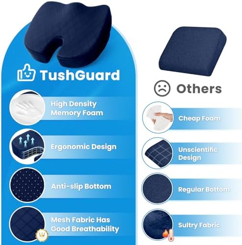 TushGuard Seat Cushion, Memory Foam Office Chair Cushion - Image 6