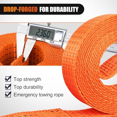 Nilight Tow Strap with Safety Hooks 2”x20’10, 000LBS Breaking Strength - Image 4
