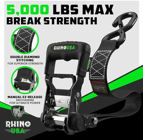 Rhino USA Heavy Duty Ratchet Tie Downs - Image 2