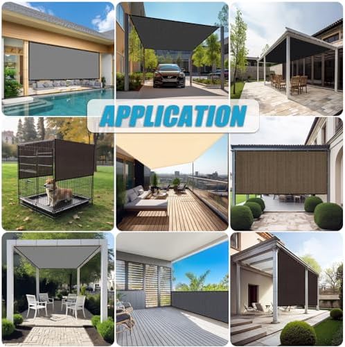 Amagenix 90% Pergola Shade Cover 4'X 22' Dark Gray Sun Shade Cloth - Image 6