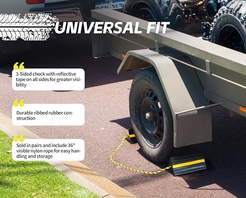 MaxxHaul 50019 Heavy Duty 3-Sided Rubber Wheel Chock - Image 6