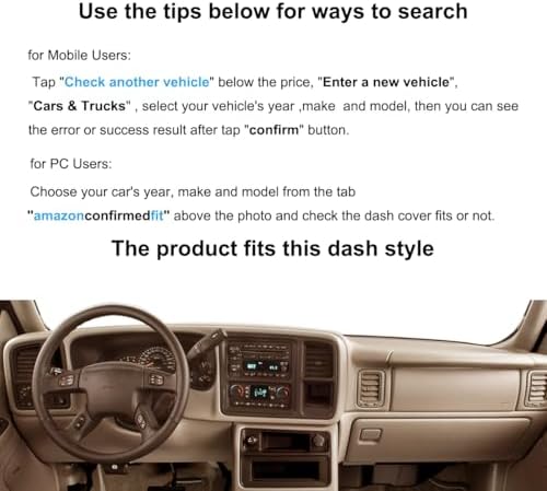 Dash Cover Mat for 2000-06 Chevy Suburban Tahoe Avalanche Y44 - Image 3