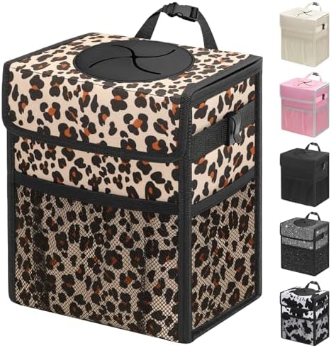 Capolo Car Trash Can with Lid, Leakproof Car Garbage Can Car Trash Bag by Capolo