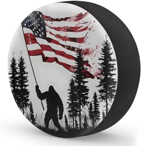 Rv Spare Tire Cover Wheel Bigfoot Flag Mountai Fun Tire Covers Wheel Protectors - Image 2