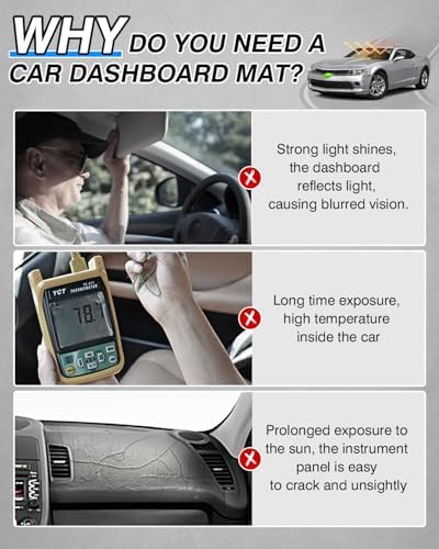 CARTIST Black Dash Cover for Chevrolet Camaro 2010-2015 Dashboard Cover Mat - Image 2