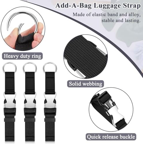 3 Pcs Add a Bag Luggage Straps for Suitcases, Connector Straps - Image 3