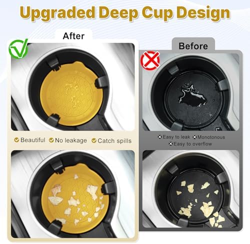 SINGARO Car Cup Holder Coaster, Silicone Cup Holder Insert, Universal Non-Slip - Image 2