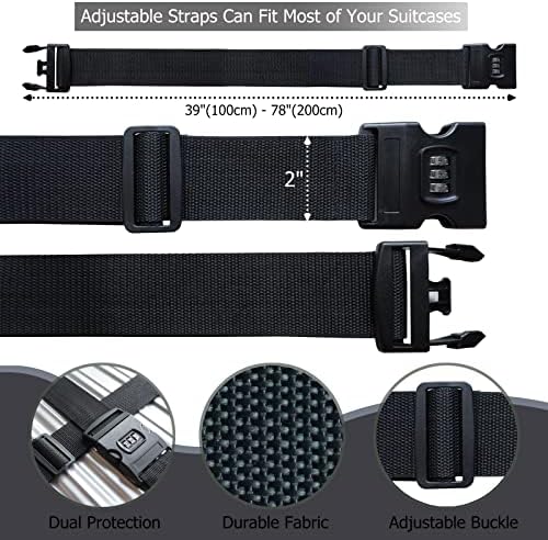 2 PCS Luggage Strap 78" x 2" Suitcase Belts Wide Adjustable Packing Straps - Image 5