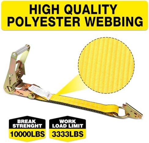 E Track Tire Straps for Trailers 4-Pack Heavy Duty 2" x 10' - Image 5