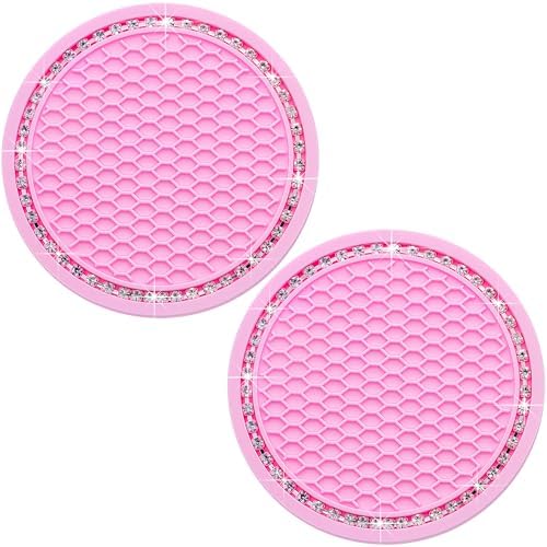 2PCS Bling Cup Holder Coaster, 2.75 Inch Auto Car Cup Holder Insert Coasters by MEAJOO