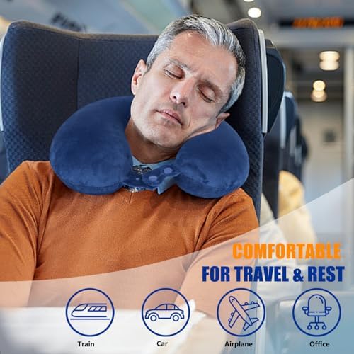 SAIREIDER Travel Pillow 100% Memory Foam Airplanes Neck Pillows -Prevent The - Image 2