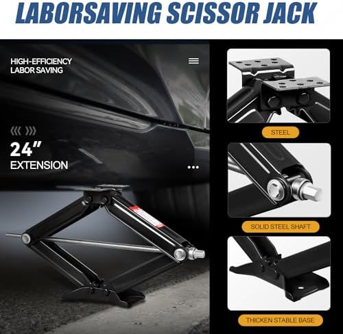 Auto Dynasty 2Pcs Scissor Jack, 2.5 Ton RV Travel Trailer Stabilizer Leveling - Image 2
