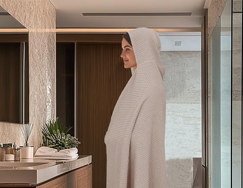 COTTON CRAFT Hooded Bath Towel for Adults – 100% Cotton Waffle Weave Towel - Image 5