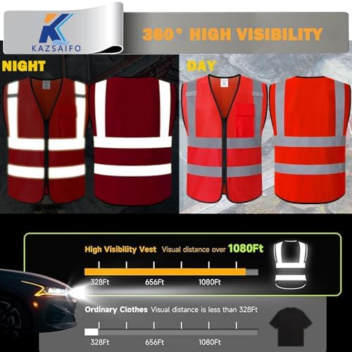 Hi Vis Reflective Safety Vest for Men Women - Image 3