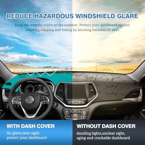 FIILINES Dash Cover for 2014-2023 Jeep Cherokee Latitude Accessories, Dashboard - Image 6