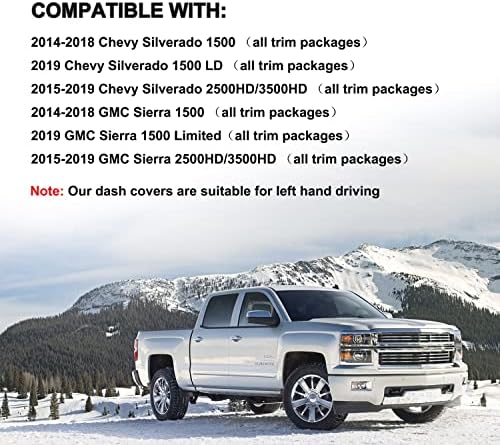 Dash Cover for GMC Sierra/Chevy Silverado 1500 2014-2018 Y32 - Image 4