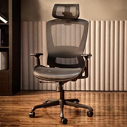 ELABEST Office Chair ELAMAX 1096E Headrest in Black, Adjustable Nylon Headrest - Image 2
