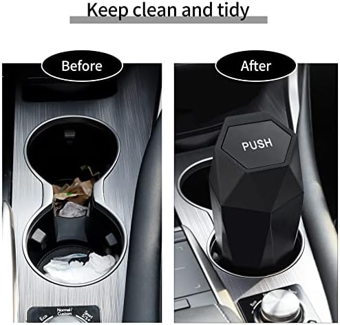 JUSTTOP Car Trash Can with Lid, Diamond Design Small Automatic Portable Trash - Image 6