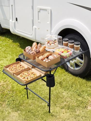 Foldable Tire Mounted Camping Table Height Adjustable - Image 2