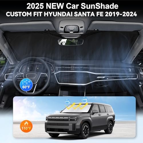 Sun Shade for Hyundai Santa Fe 2019-2024 2025 2026 2027 Windshield Sunshade - Image 5