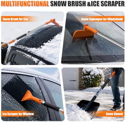 62'' Extendable Snow Brush & Ice Scrapers, Snow Shovel - Image 7