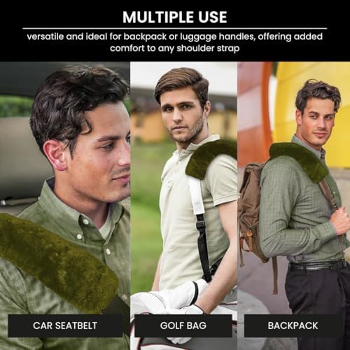 Andalus Genuine Sheepskin Car Seat Belt Cover Pad – Soft Fuzzy, Comfy Fluffy - Image 4